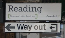 Reading station sign