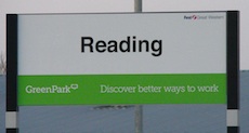 Reading station sign