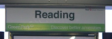 Reading station sign