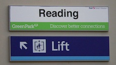 Reading station sign