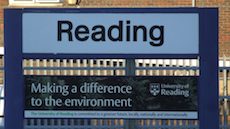 Reading station sign