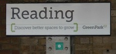 Reading station sign