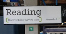 Reading station sign