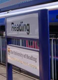 Reading station sign