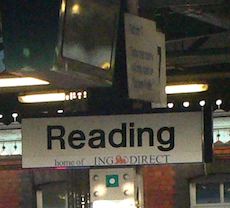 Reading station sign