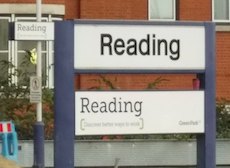 Reading station sign