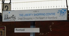 Romford station sign