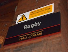 Rugby station sign