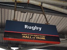 Rugby station sign