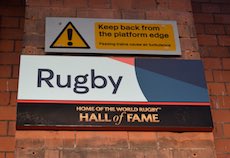 Rugby station sign