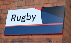 Rugby station sign