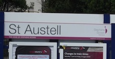 St Austell station sign