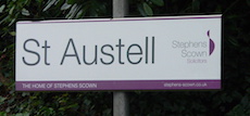 St Austell station sign