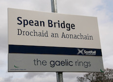 Spean Bridge station sign