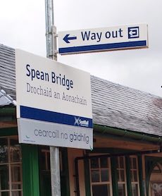 Spean Bridge station sign