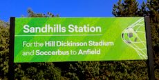 Sandhills station sign