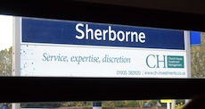 Sherborne station sign