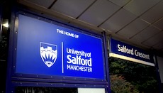Salford Crescent station sign