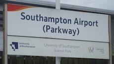 Southampton Airport Parkway station sign