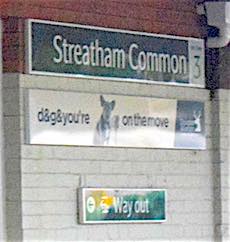 Streatham Common station sign