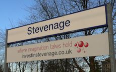 Stevenage station sign