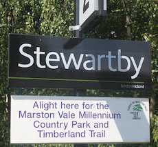 Stewartby station sign