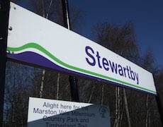 Stewartby station sign