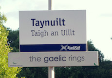 Taynuilt station sign