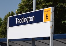 Teddington station sign