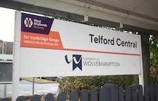 Telford Central station sign