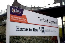 Telford Central station sign