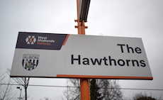 The Hawthorns station sign