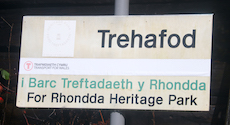 Trehafod station sign