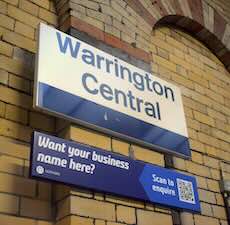 Warrington Central station sign