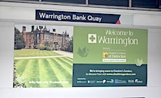Warrington Bank Quay station sign
