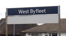 West Byfleet station sign
