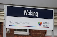 Woking station sign