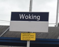 Woking station sign