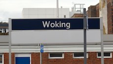 Woking station sign