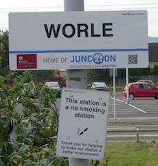 Worle station sign