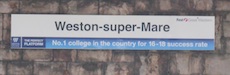 Weston-super-Mare station sign