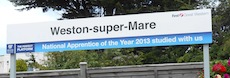 Weston-super-Mare station sign