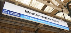 Weston-super-Mare station sign