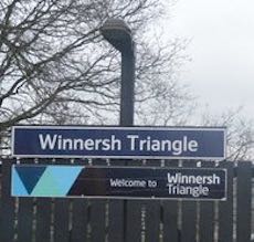 Winnersh Triangle station sign