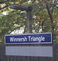 Winnersh Triangle station sign