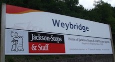 Weybridge station sign
