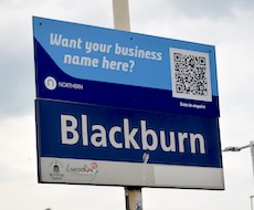 Blackburn station sign