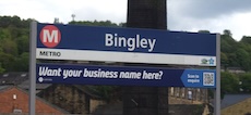 Bingley station sign