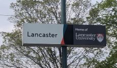 Lancaster station sign